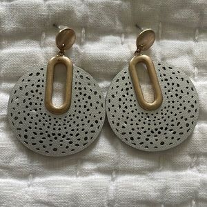 Gold and Silver leather earrings